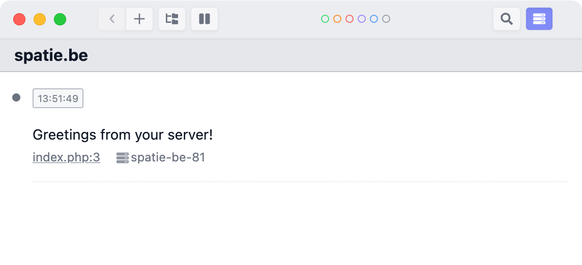 Screenshot with laravel specific info